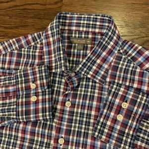 Peter Millar Summer‎ Comfort Mens Plaid L/S Button Stretch Shirt Large